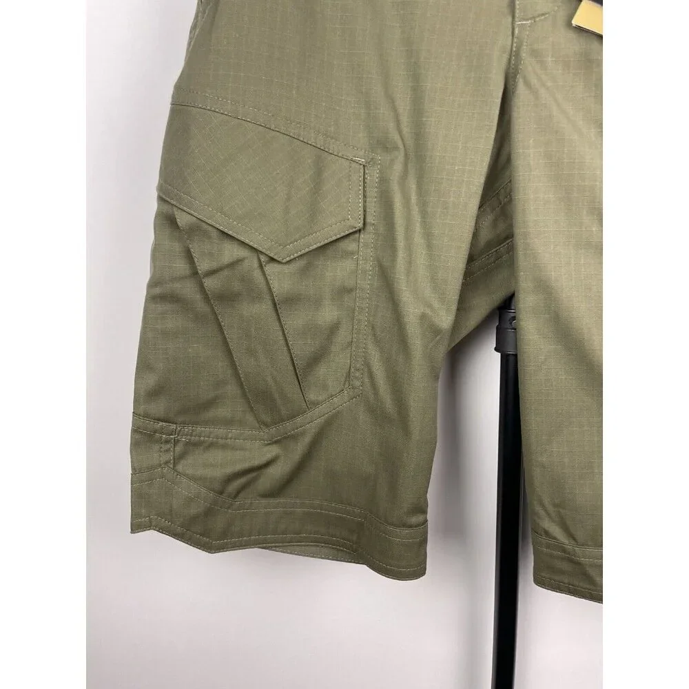 Vav Wear Olive Green Slim‎ Cargo Ripstop Multipocket Shorts XXS